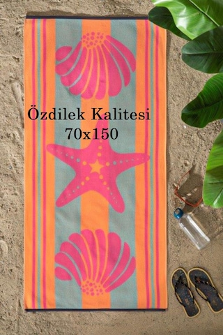 Özdilek Nice Plaj Havlusu 70x150 -pink Shell Pembe