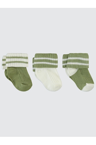 Civil Baby Bebek 3'lü Çorap Set 0-24 Ay Yeşil Yeşil