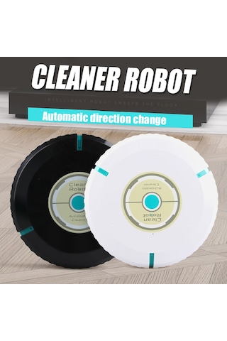 Youtek Ev İçi Akıllı Zemin Temizleyici Robotu - Otomatik Yön Değiştirme, Pet Tüyü Ve Toz Toplama, Mikrofiber Bezi İle Süper Temizlik Beyaz Beyaz