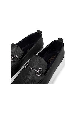 Ducavelli Anchor Hakiki Deri Erkek Günlük Ayakkabı, Loafer Ayakkabı, Hafif Ayakkabı, Yazlık Ayakkabı, Hafif Ayakkabı Siyah