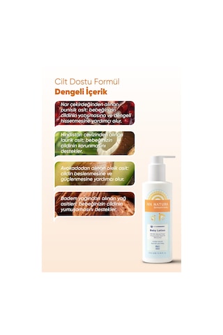 Iva Natura Organik Sertifikalı %98 Doğal Besleyici Bebek Losyonu Shea Ve Nar Özlü 250ml