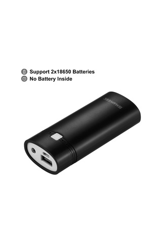 Haweel Dıy 2x 18650 Dahil Değil 5600mah Güç Bankası Kabuk Kutusu, Usb Çıkışlı Ve Göstergeli Siyah