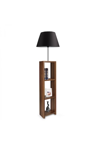 Homing Dekoratif Raflı Siyah Konik Kumaş Lambader Ayd-3153