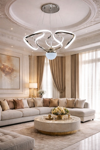 Modern Lüks Salon Model Ledlı 3 Renk Gold Sarkıt Avıze Altın - Gold