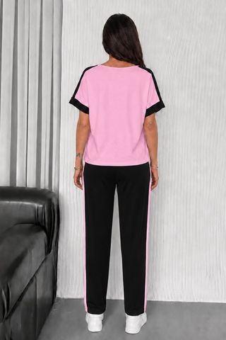 Fiolin Soft Touch Modal Kumaş Garnili Eşofman Takımı Pembe
