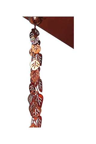 10006 Saf Bakır Basamaklı Yapraklar Yağmur Zinciri, 8-1/2 Metre Uzunluğunda Oluk İçin Yedek İniş Ağzı, 8,5 Ft