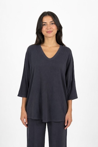 Neden Tekstil Kadın V Yaka Relaxed Fit Lacivert Bluz