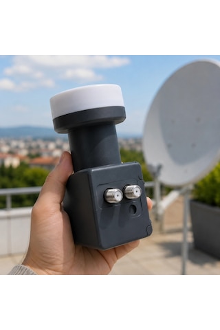 Twin Ku Band Lnb 2 Çıkışlı 4k Ultra Hd Uyumlu 0.1 Db Uydu Lnb