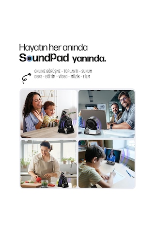 Enkado Ekd-s10 5in1 Kablosuz Şarjlı Bluetooth Hoparlör 5w 2000 Mah Batarya, Rgb Işıklı, Wireless Indüksiyon Speaker Siyah