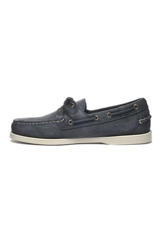 Sebago Docksides Portland Crazy Horse Erkek Deri Ayakkabı Mavi Mavi - Lacivert