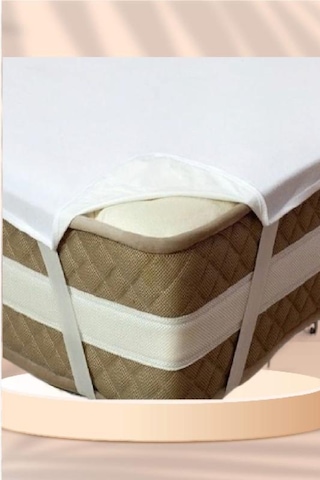 Mycey Çift Kişilik Sıvı Geçirmez Alez 200x220 Cm Micro Kumaş Köşelerinden Lastikli Beyaz