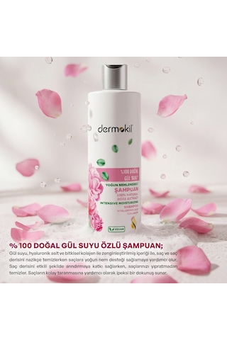 Dermokil %100 Doğal Gül Suyu Şampuan 390 Ml Tüm Saç Tipleri
