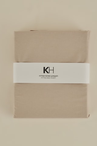 Karaca Home Basic %100 Pamuk King Kişilik Lastikli Çarşaf Bej