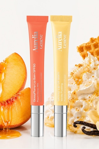Shine & Protect Duo - Güneşten Koruyucu & Dolgunlaştırıcı, Nemlendirici Etkili İkili Lip Balm Seti Bej & Şeftalimsi Pembe