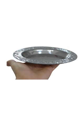 Paslanmaz Çelik Oval Tepsi 304 Kalite Krom Parlak Yüzey, Elde Tasarlanmış Desenli Servis Ve Sunum Tabağı 20 C