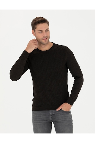 Pierre Cardin Erkek Kahverengi Triko Kazak 50281819-vr029 Kahverengi