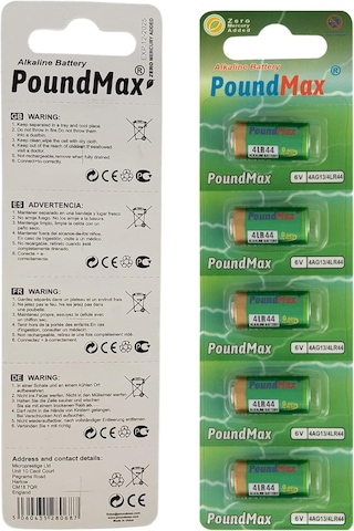 5 Adet Poundmax Alkalin 4lr44 4ag13, L1325 , 6v 1x 5'li Paket