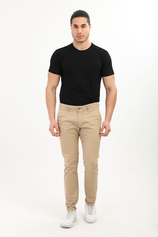 Tom Free Store Erkek Likralı Esnek Yumuşak Dokulu Pamuklu Chino Pantolon Bej