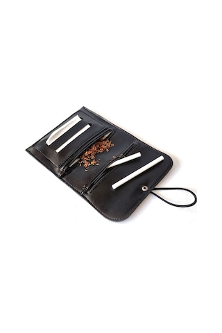 Tütün Kesesi Tütünlük Pu Deri Vegan Deri Küçük Boy Açık Boyut: 13cm 19cm Kapalı Boyut: 7cm 13cm