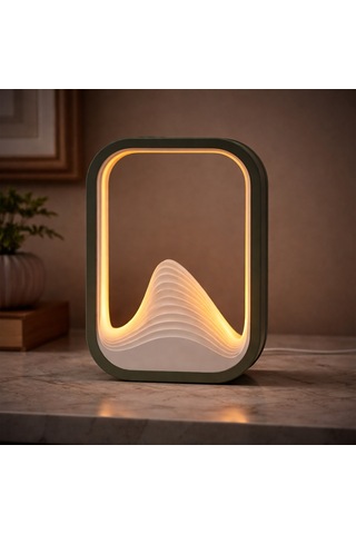 Fibrika Store Zenframe: Minimalist Manzara Doku Tasarım Masa Lambası Yeşil