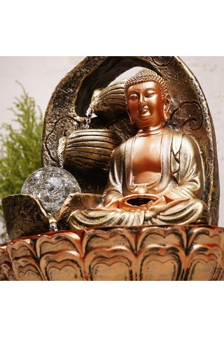 Zen Lord Buddha Temalı Bakır Şu Şelalesi