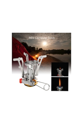 Tomshoo Gümüş Mini Sırt Çantasıyla Teneke Kutu Soba Brülörleri Gümüş