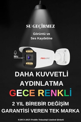 4 Lü Sesli Güvenlik Kamerası 5 Mp Gece Renkli Yüz Ve Araç Tanımalı Full Hd Kamera Sistemi