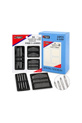 Go İthalat Yorgan İğne 55pcs Free 5 Jumbo İğne Seti 5 Yorgan + 50 Dikiş İğnesi Seti