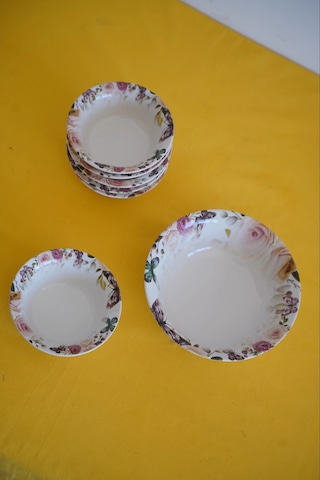 Dijital Baskılı 7'li Çerezlik Kase Çok Renkli