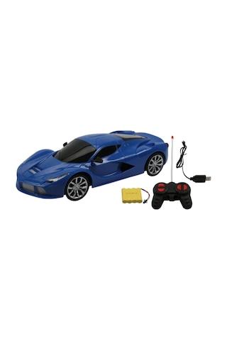 Uzaktan Kumandalı Şarjlı Araba 24 Cm Işıklı Ferrari & Lamborghini Model Full Fonksiyonlu Oyuncak Lacivert Ferrari