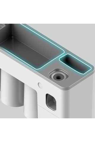 Bloomnest Lebıhmurah Bf625 Aile Manyetik Diş Fırçalama Suyu Yıkama Temizleyici Fincan & Diş Macunu Dispenseri Beyaz