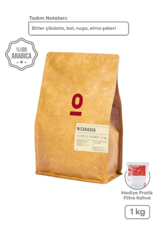 Nicaragua La Huella Javanica Single Origin Çekirdek Kahve 1 Kg Bitter Çikolata & Bal Notlu
