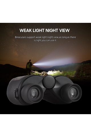 Samdoo 12x Bak7 Prisma Mini Binokül, Otomatik Odak, Yüksek Kaliteli Görüntü, Zayıf Işık Gece Görüşü, Su Geçirmez, Siyah, Dış Mekan İçin