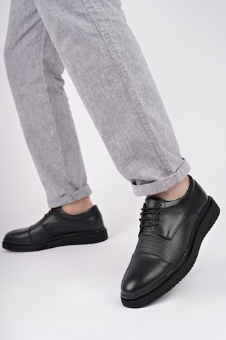 Muggo Marcel Garantili Erkek Günlük Klasik Hakiki Deri Casual Ayakkabı Siyah