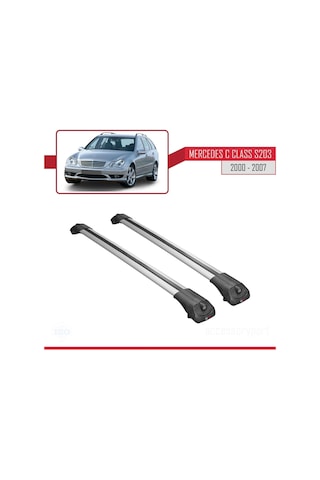Mercedes C Class S203 2000-2007 Arası İle Uyumlu Ace-1 Ara Atkı Tavan Barı Gri