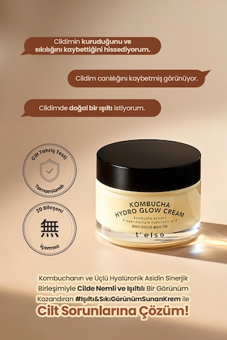 Cilde Parlak Görünüm Kazandıran Aydınlatıcı Ve Nemlendirici Krem T Else Kombucha Hydro Glow Cream