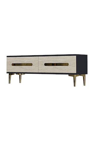 Tsa1220atg - Ranytv120 Tv Stand, Tv Sehpası Antrasit - Traverten - Gold 120cm