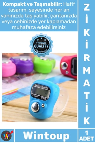 Zikirmatik Dijital Parmak Zikirmatik 99999 Sayaç Enerji Tasarrufu Pratik Ergonomik Yüzük Zikirmatik Çok Renkli