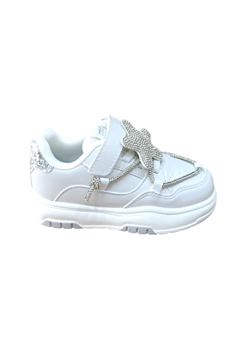 Cool Yıldız Ptk Kız Çocuk Taşlı Sneaker Ayakkabı Beyaz