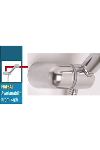 Welldone Mafsal Duş Askısı Krom