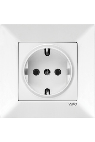 Viko Meridian Topraklı Priz Çerçeveli Beyaz 12 Adet