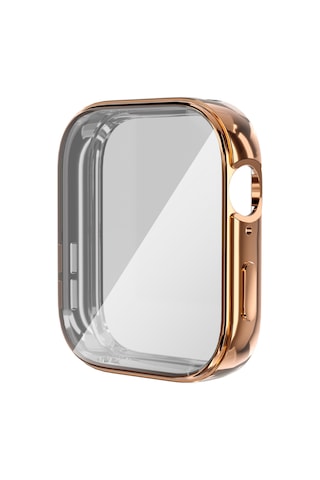 Huawei Watch Fit 3 Uyumlu Kasa Ekran Koruyucu 360 Tam Koruma Kılıf Kapak Rose Gold