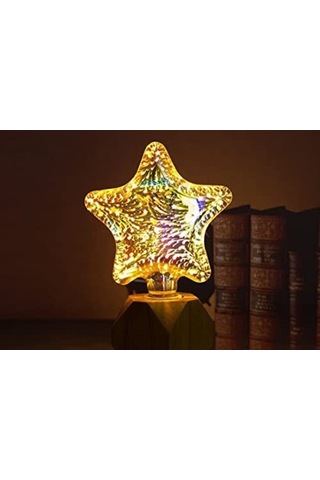 Maoyaya Renkli Led Yıldız Işık E27, 500lm, 50.000 Saat, -25 C 40 C, Gümüş Gümüş