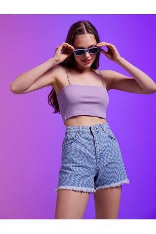 Koton İnce Askılı Crop Atlet Lila 2sal30278ık 2SAL30278IK371 Lila