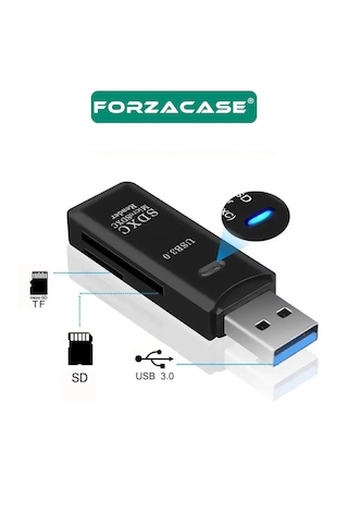 Forzacase 2in1 Usb 3.0 Kart Okuyucu Sd / Micro Sd / Tf - Fc1114