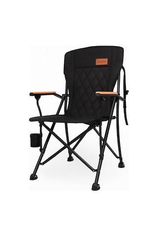 Kingcamp Polar Comfort Plus Ultra Konforlu Katlanır Kamp Sandalyesi Black Siyah