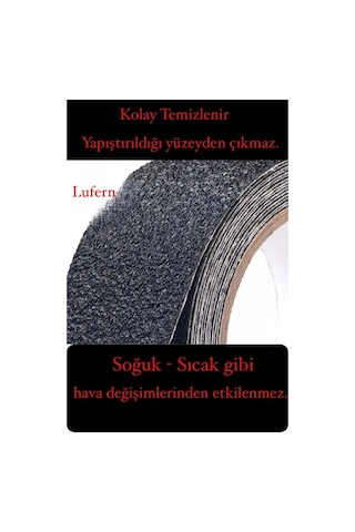 Premium 50mm X 15mt Siyah Kaydırmaz Bant Yapışkanlı Merdiven Basamak Zemin Güçlü Tutunabilen Halı Diğer