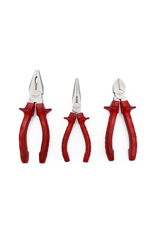 Profosyonel Pense Seti - Yankeski + Kargaburun + Pense - Kırmızı N11.197