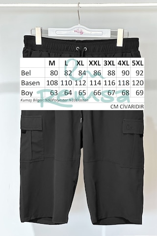 Kargo Cep Erkek Şort Kapri Mayo Rks-09 Siyah Siyah