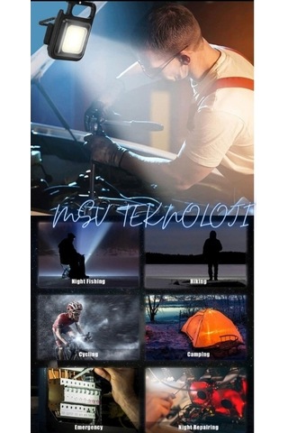 3 Adet 6w 4 Modlu Mini Led Fener Usb Şarjlı 6500 K Beyaz Işık Suya Dayanıklı Ip65 Çok Renkli